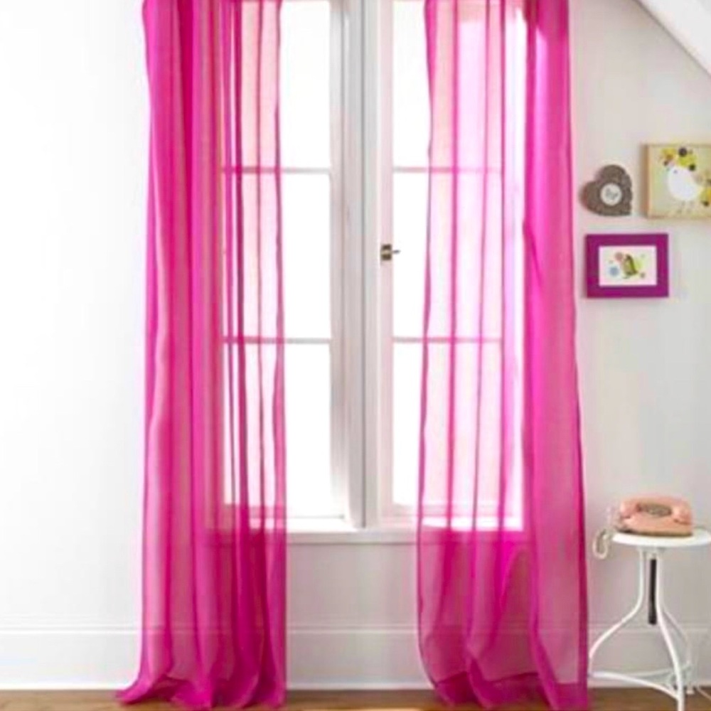 Pink Sheer Curtains (2)